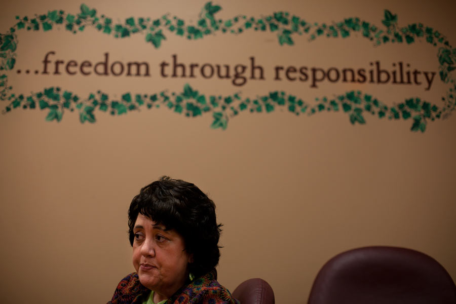 SEPTA Correctional Facility Director Monda Deweese leads a program in a conference room. Deweese has been director of SEPTA for twenty-five years.